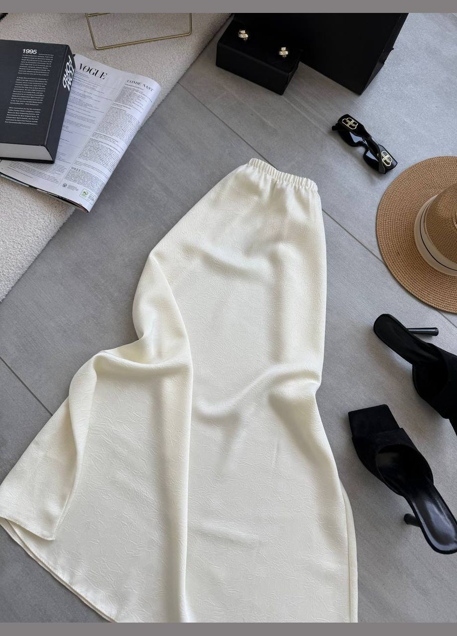 Белая повседневная однотонная юбка женская Гермес