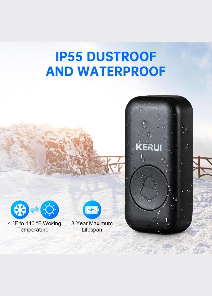 Бездротовий дверний дзвінок Fuers M557 на 2 кнопки виклику, 32 мелодії No Brand (300577850)