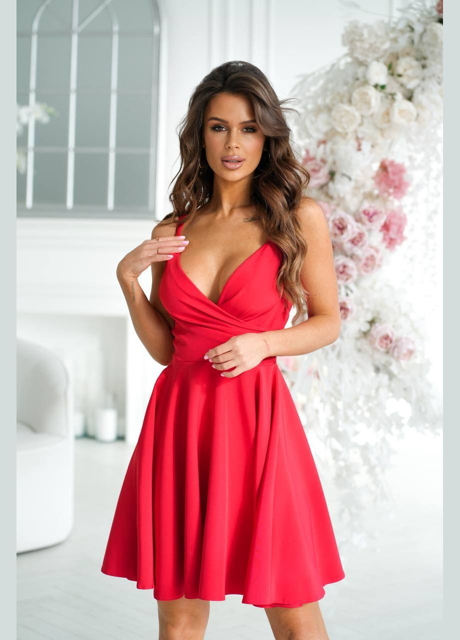 Червона стильна сукня з довжиною вище колін Украина