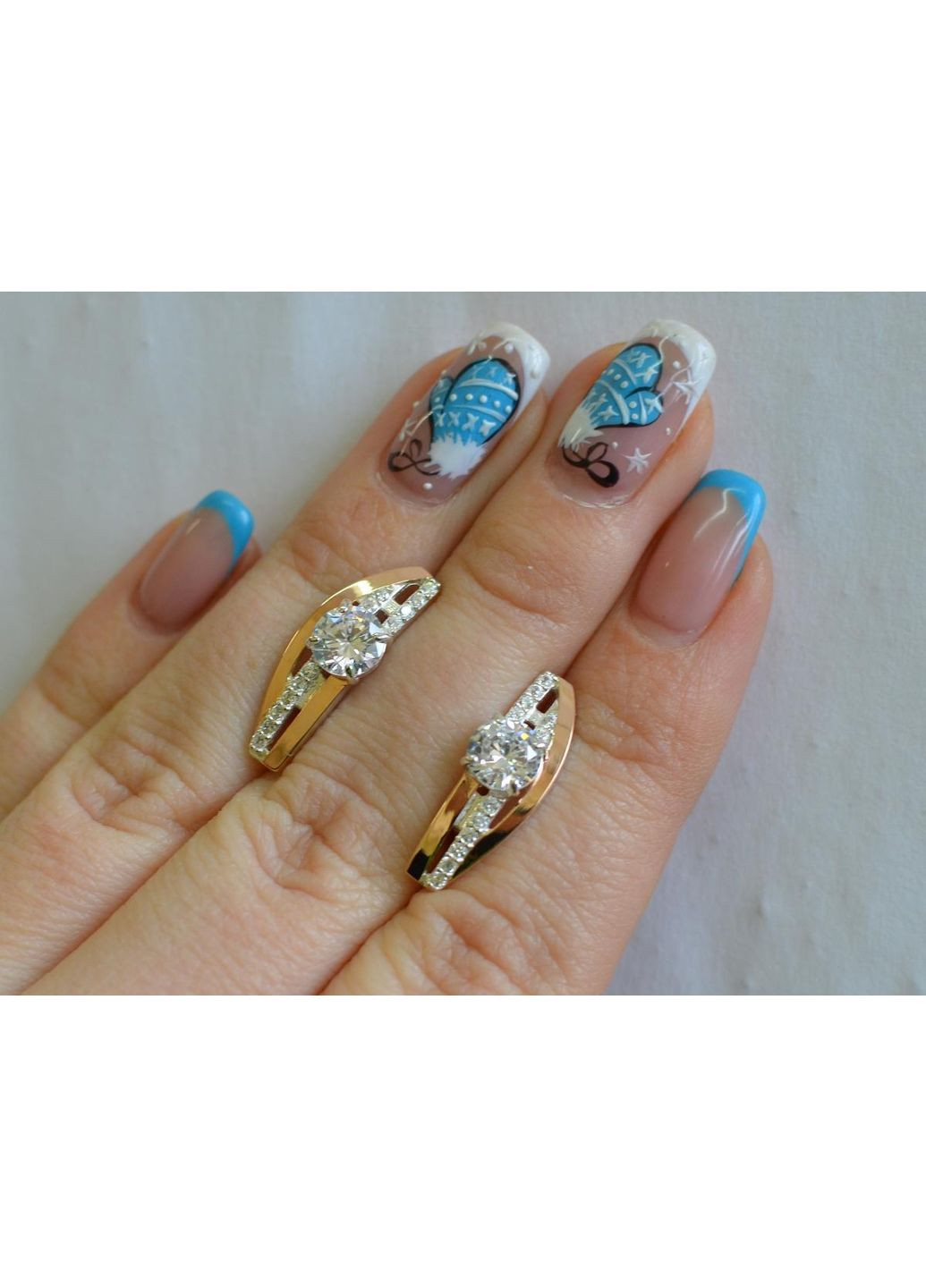 Серебряные серьги с золотыми вставками Silver Style (366814054)