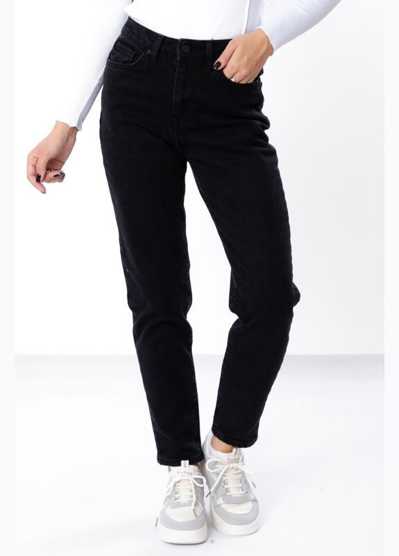 Черная зимняя джинсы женские (зима) (p-15706) Носи своє