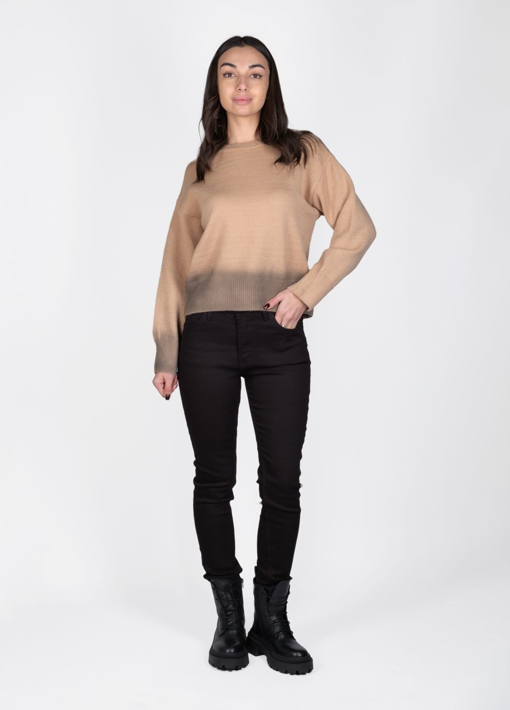 Бежевый зимний кардиган Power