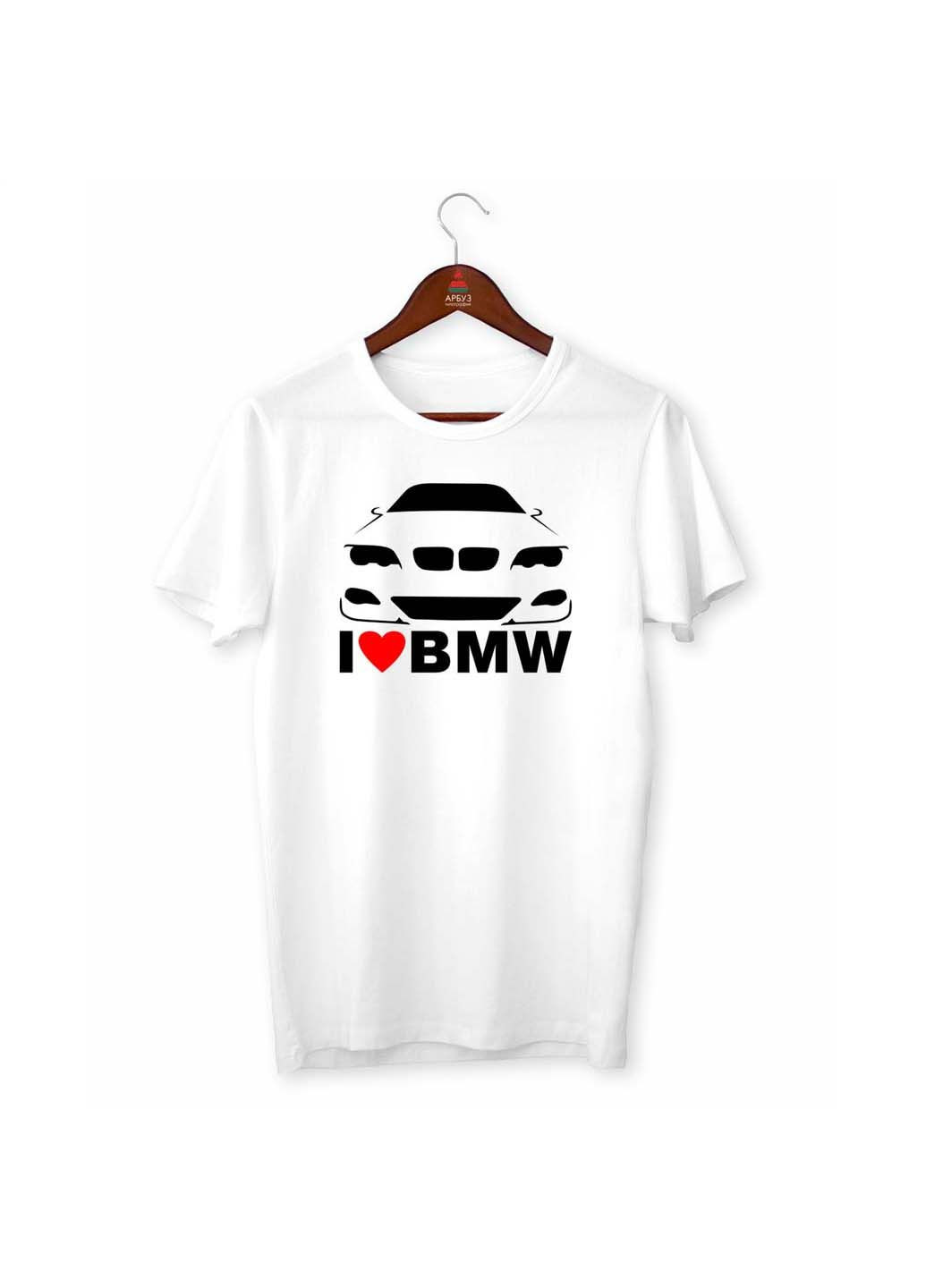 Белая футболка i love bmw. я люблю бмв Кавун