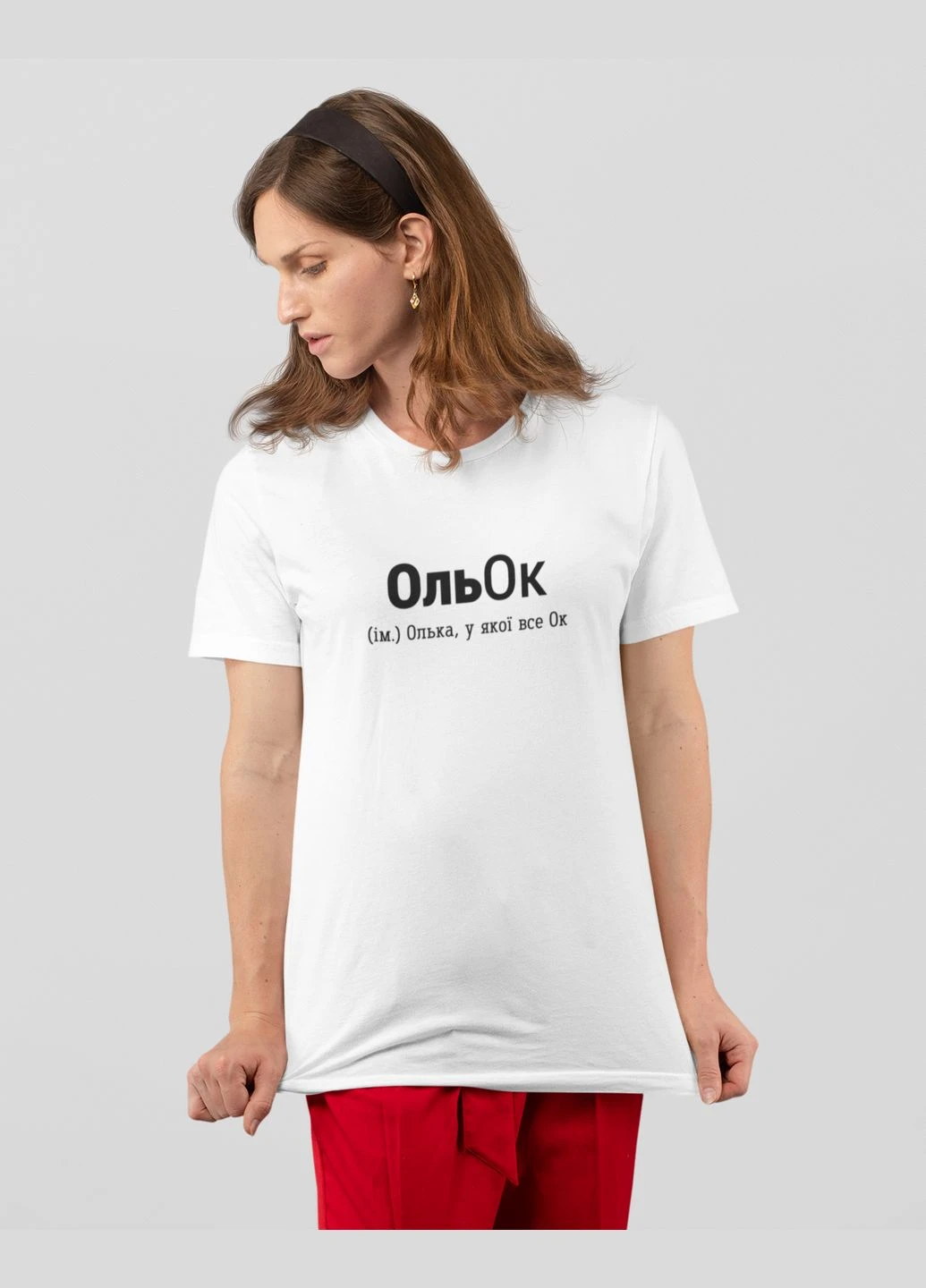 Футболка женская с принтом "ОльОк" белая - - (386964400)