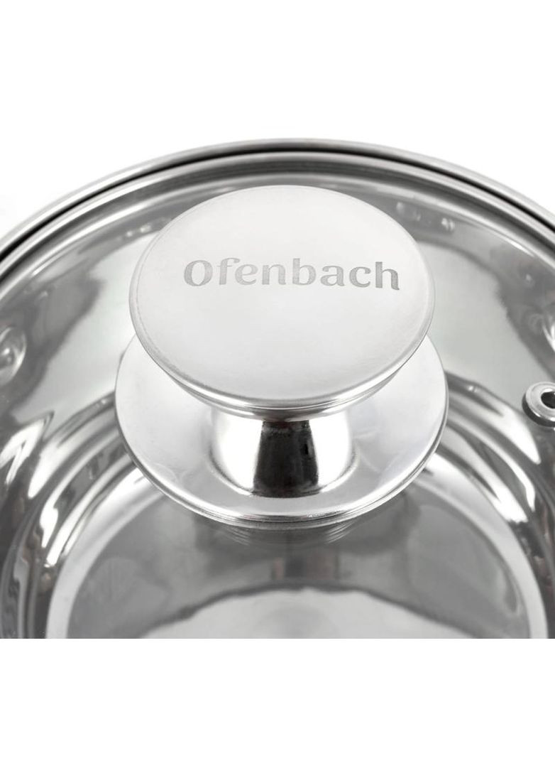 Кастрюля из нержавеющей стали 2400мл с крышкой для готовки и запекания посуда для кухни Ofenbach (368978001)