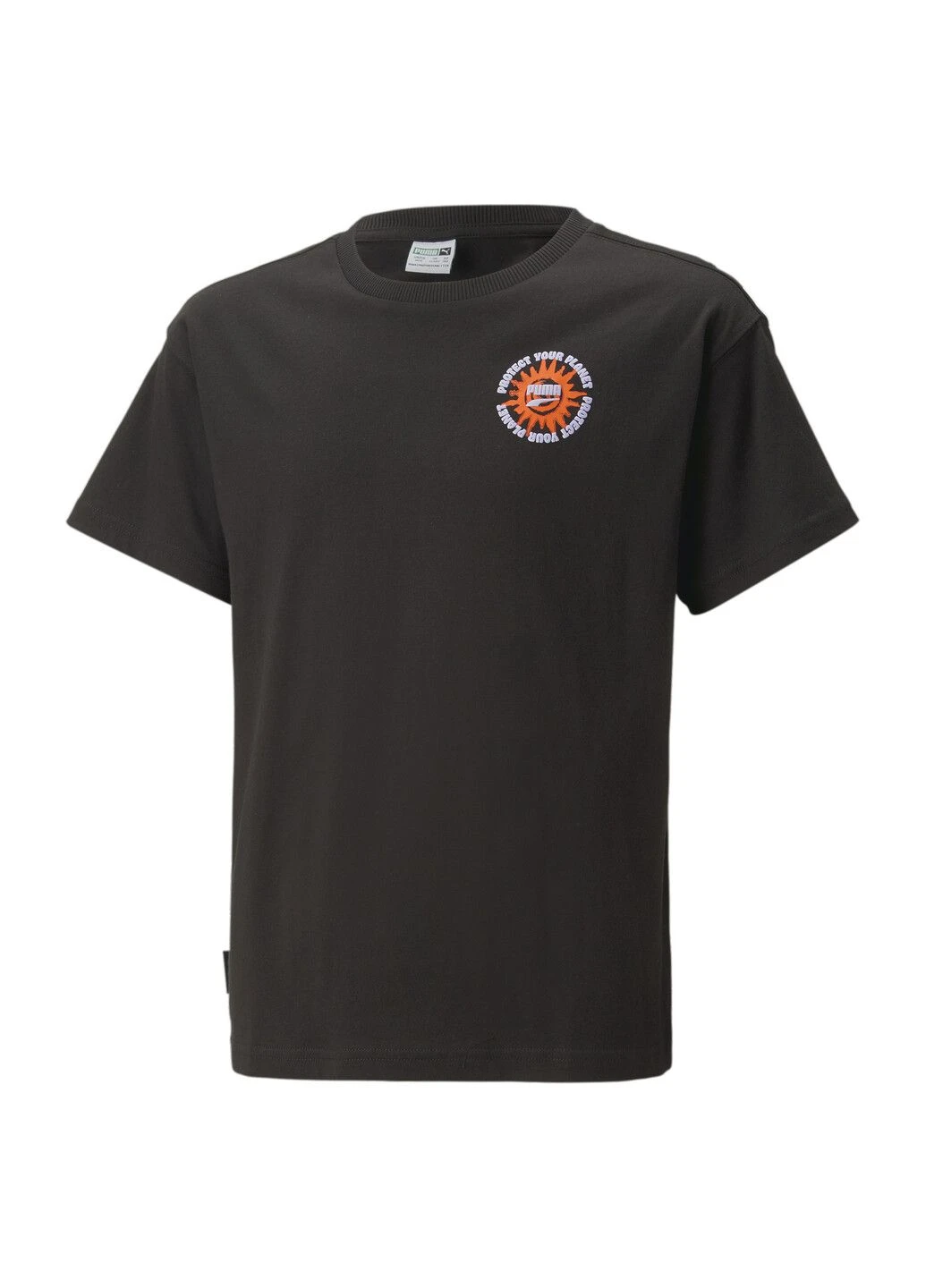 Черная демисезонная детская футболка downtown graphic tee youth Puma