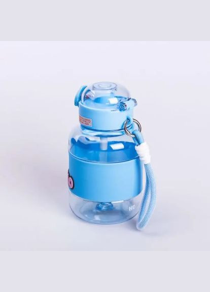 Пляшка для води дитяча з трубочкою 680 мл з ручкою та ремінцем Синя HP-14-46BL Yiwu (326177851)