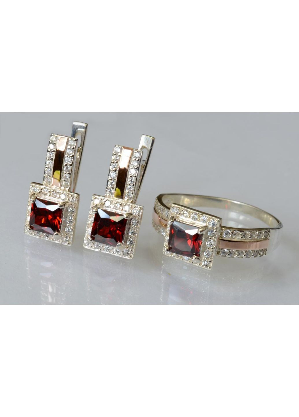 Серебряный набор с золотыми вставками Silver Style (367268246)