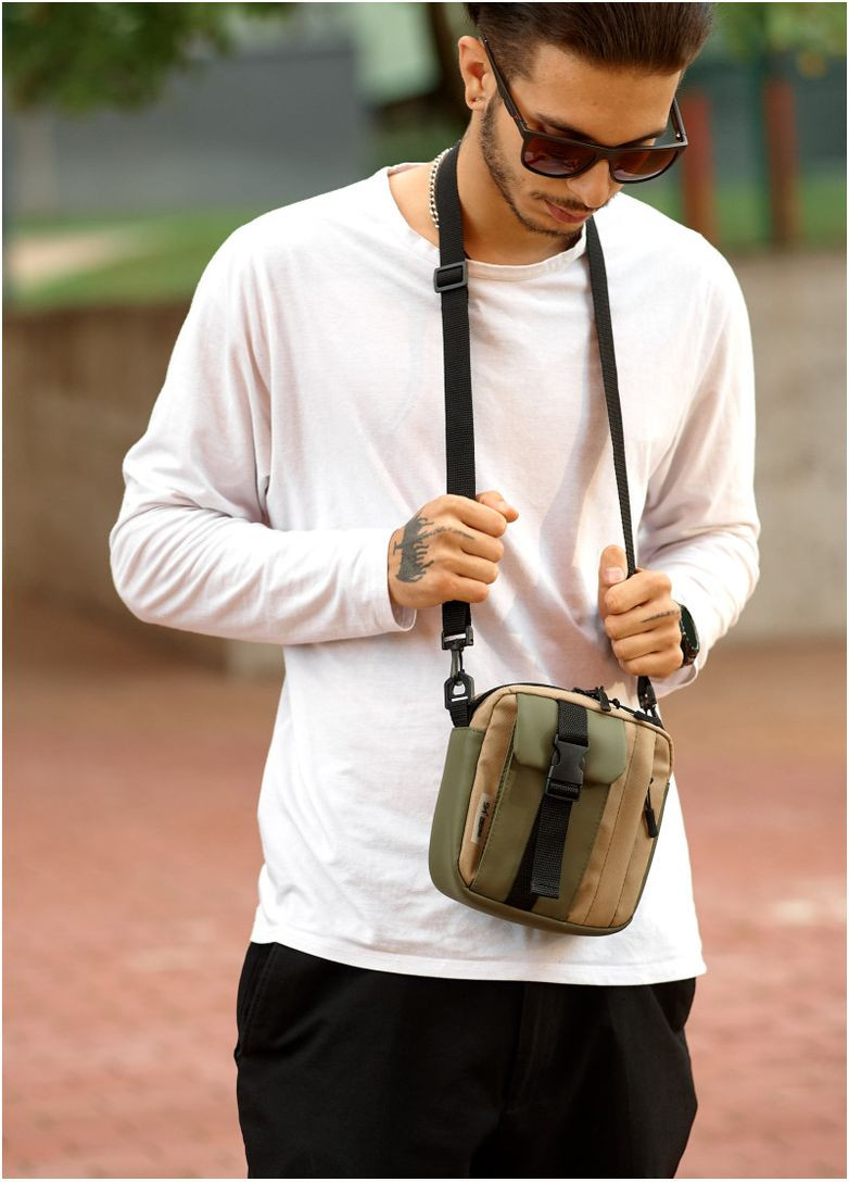 Сумка чоловіча через плече текстильний месенджер на телефон TEL хакі Sambag (302008259)