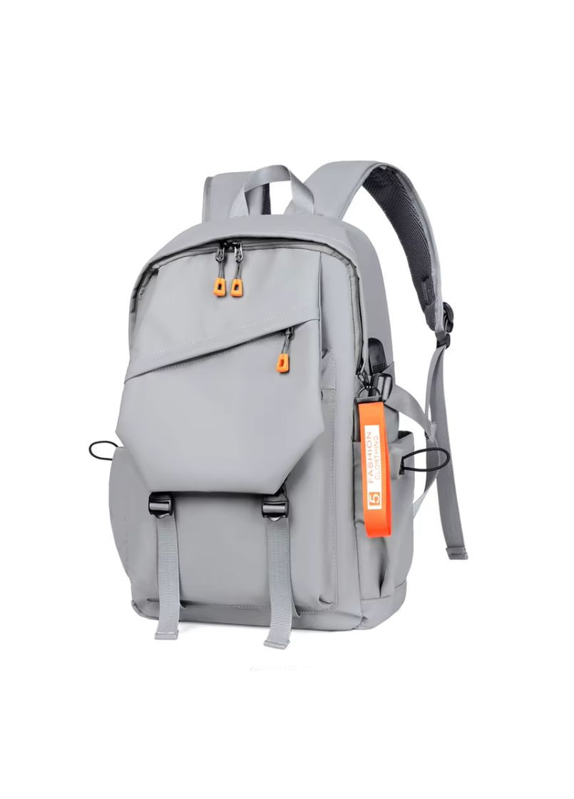 Рюкзак міський чоловічий водовідштовхуючий із USB Сірий No Brand (323654318)