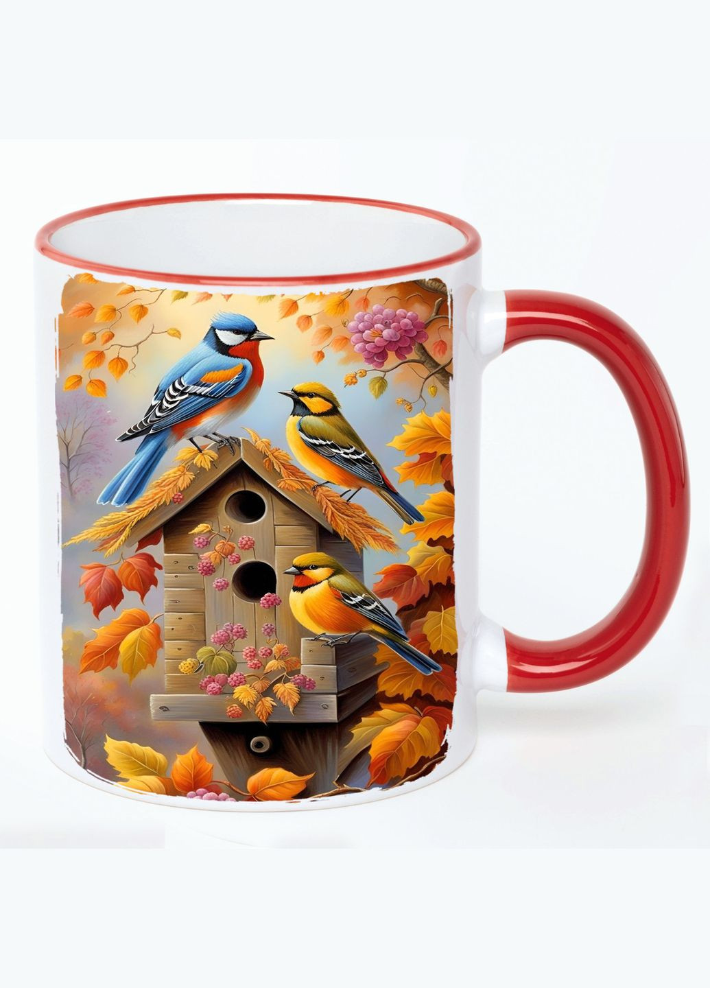 Чашка з дитячим малюнком (кухоль, кухоль) #0216 Біла з Червоною ручкою 330 мл No Brand (322714453)