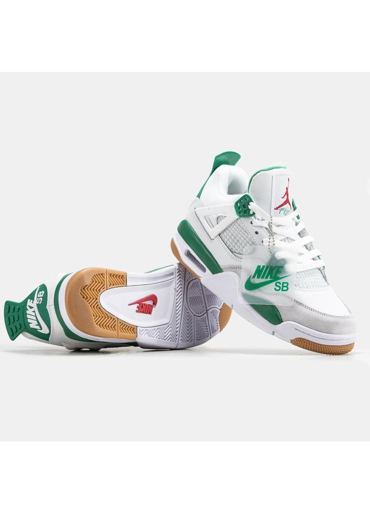Рожеві Осінні кросівки чоловічі nike air jordan 4 sb pine green найк аір джордан No Brand