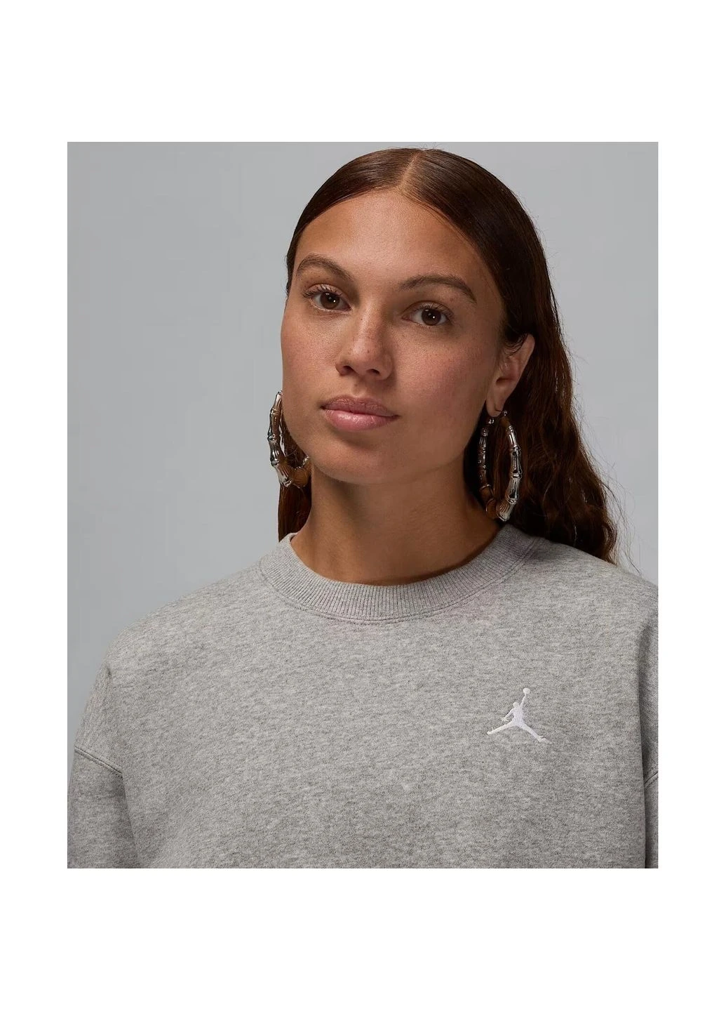 Свитшот женский серый FV7074-063 Nike JORDAN BROOKLYN FLEECE CREW-NECK SWEATSHIRT (397845724)