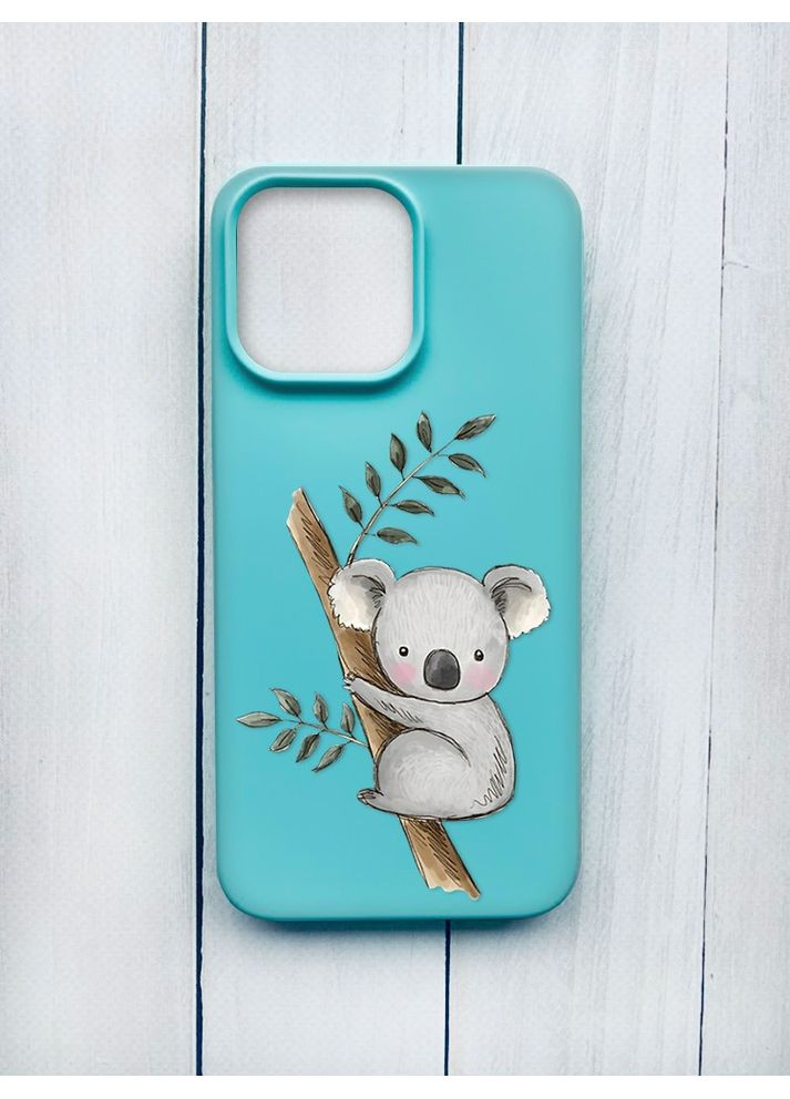 Матовий чохол на iPhone 15 Pro Max Бірюзовий Коала (принт 132) Creative (360693169)