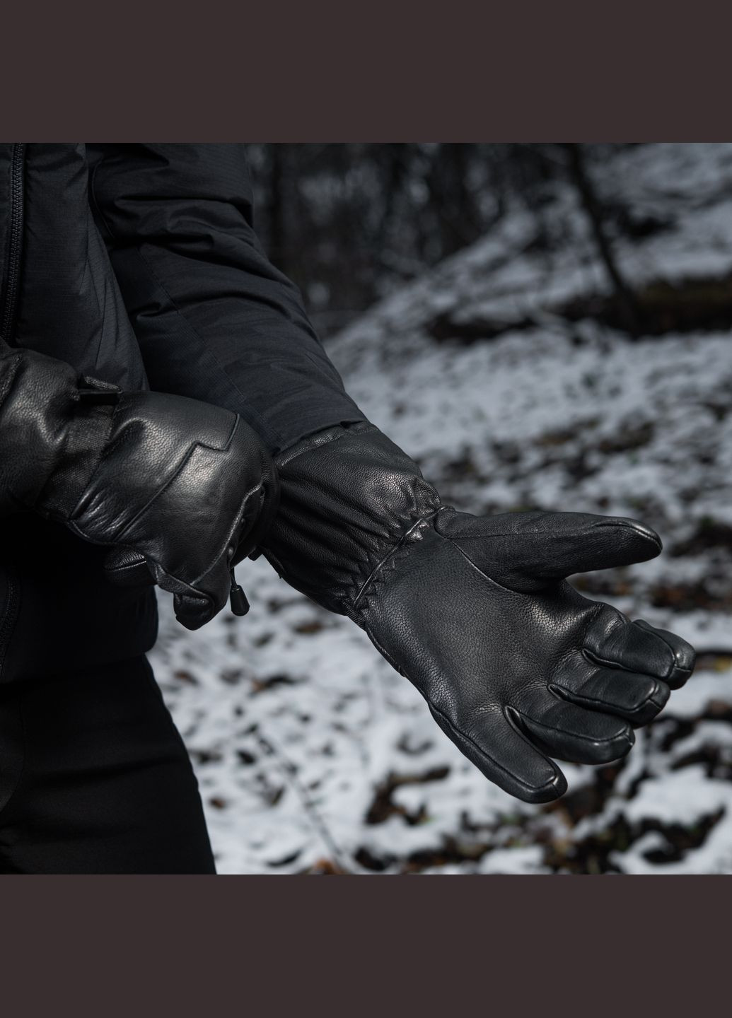 Перчатки зимние кожаные Black (S) M-TAC (303629042)