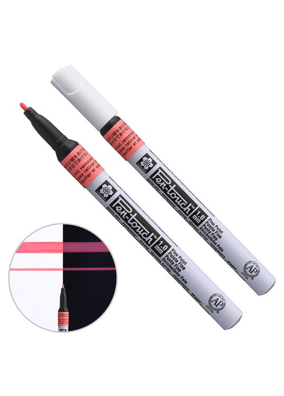 Маркер Pen-Touch Fine Червоний флуоресцентний 1.0 мм (XPMKA319) Sakura (336947328)