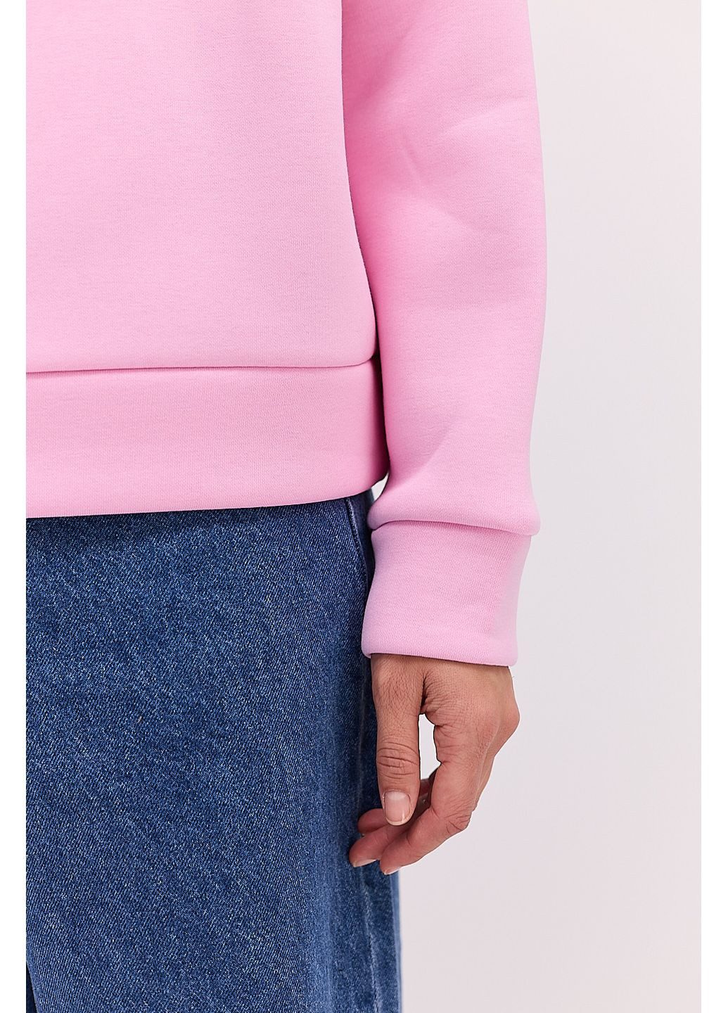 Розовый утепленный женский свитшот коричневый с принтом на спине Arjen (361056628)