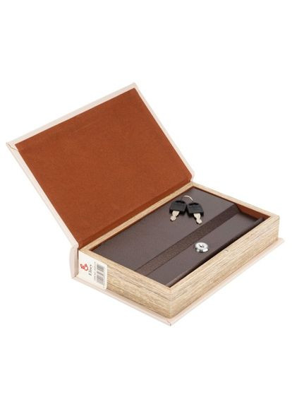 Книга сейф Перша криптовалюта коричнева еко шкіра для зберігання грошей та цінностей схованка із замком ProDobro (365440659)