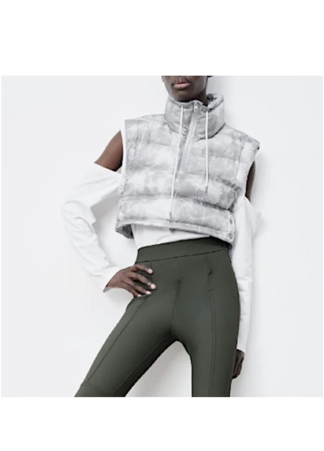 Тепла укорочена жилетка на синтепоні Zara (302450970)