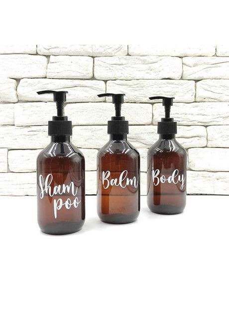 Набор дозаторов для ванной "Лион" 300 мл пластик (3 шт.) надпись англ. No Brand (298794611)