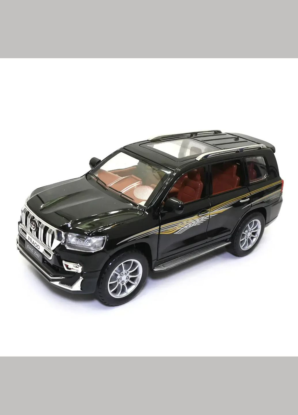 Машина металл. Toyota Land Cruiser Prado 1:24, звук, свет, инерция, откр. дверь, багажник 4789990 Черная Mercedes-Benz (317439219)