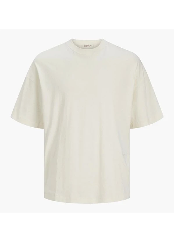 Бежева футболка jormilos beige 12256330-buttercream Jack & Jones