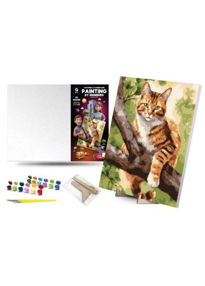 Картина по номерам 40х50 см "Охотник на дереве" с деревянной подставкой qbee (369966814)