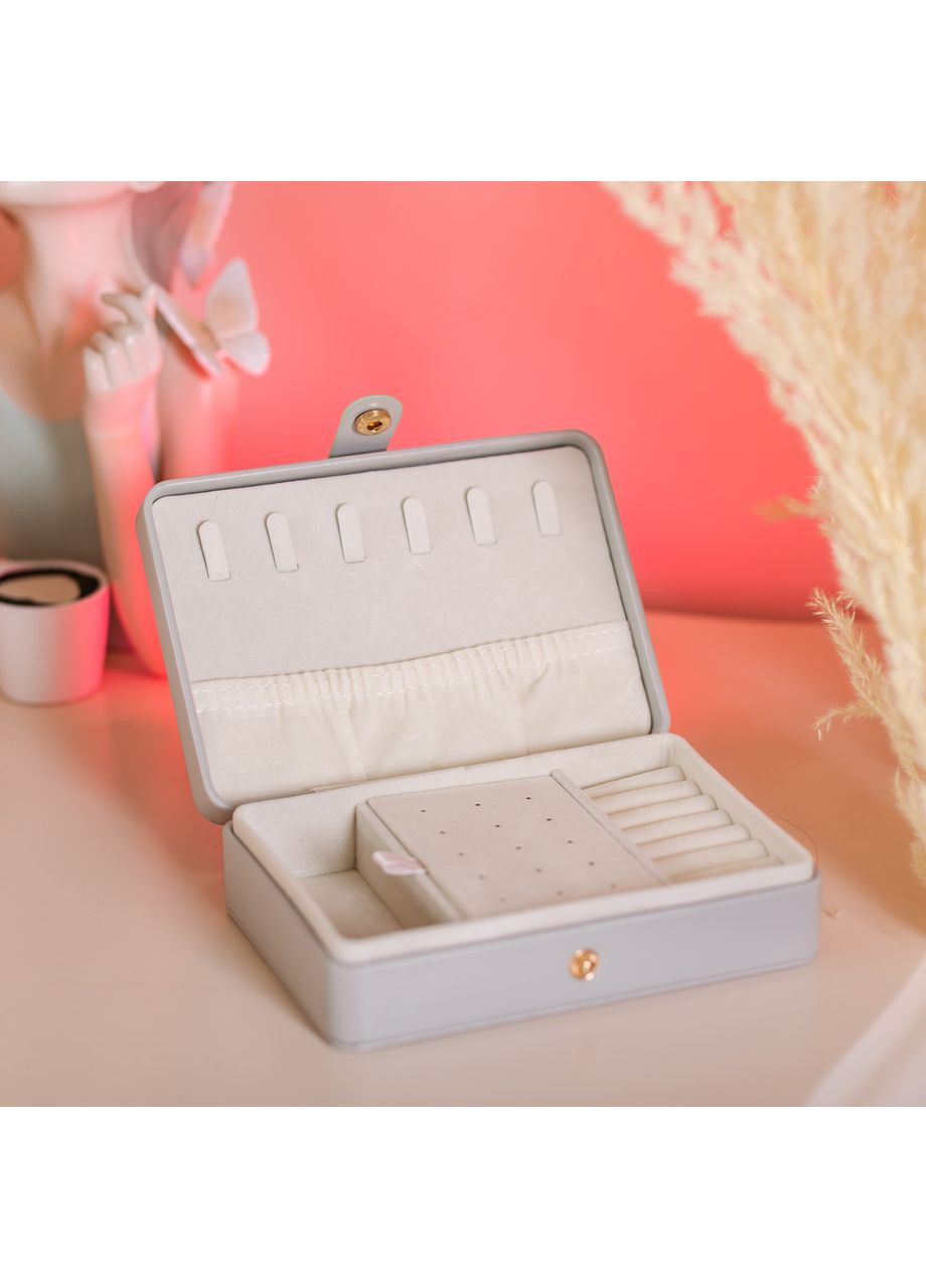 Скринька для прикрас з еко шкіри 16×11×4.7 см органайзер для ювелірних виробів HP-5-30G (A-033884) Yiwu (356729108)