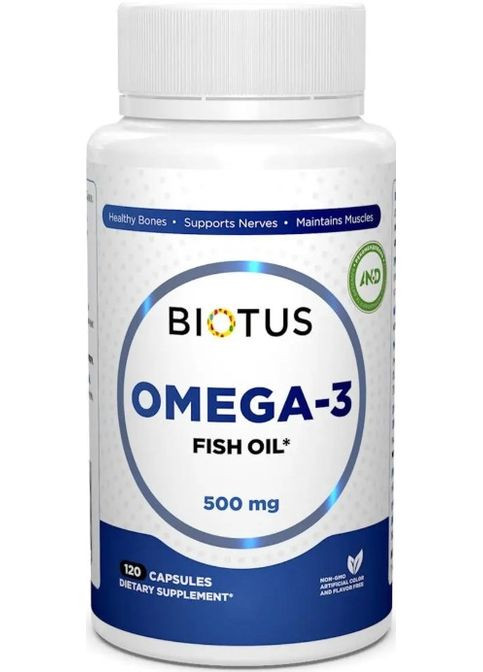 Омега-3 исландский рыбий жир Omega-3 Fish Oil 120 капс Biotus (357342331)