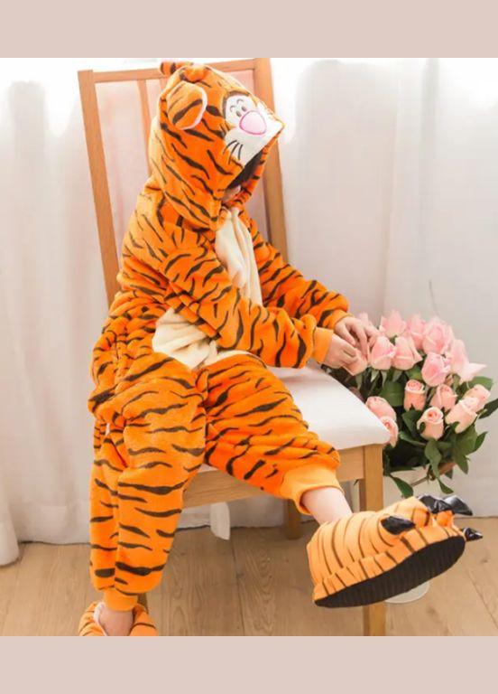 Помаранчева зимня кигуруми, піжама тигра 120-140см комбінезон No Brand