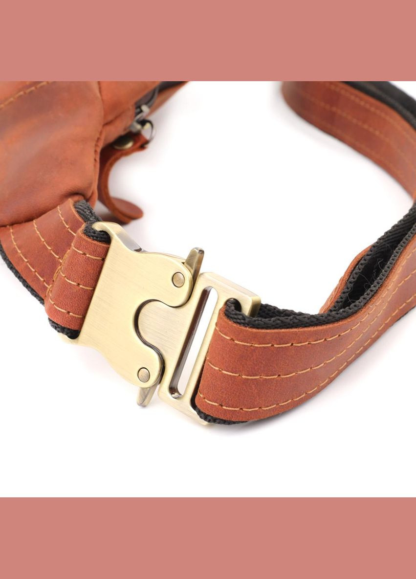 Сумка на пояс через плече шкіряна чоловіча Рудий 35550 Shvigel (334674002)