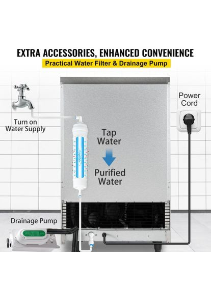 Ледогенератор 60кг льда / 24 часа Vevor (361932244)