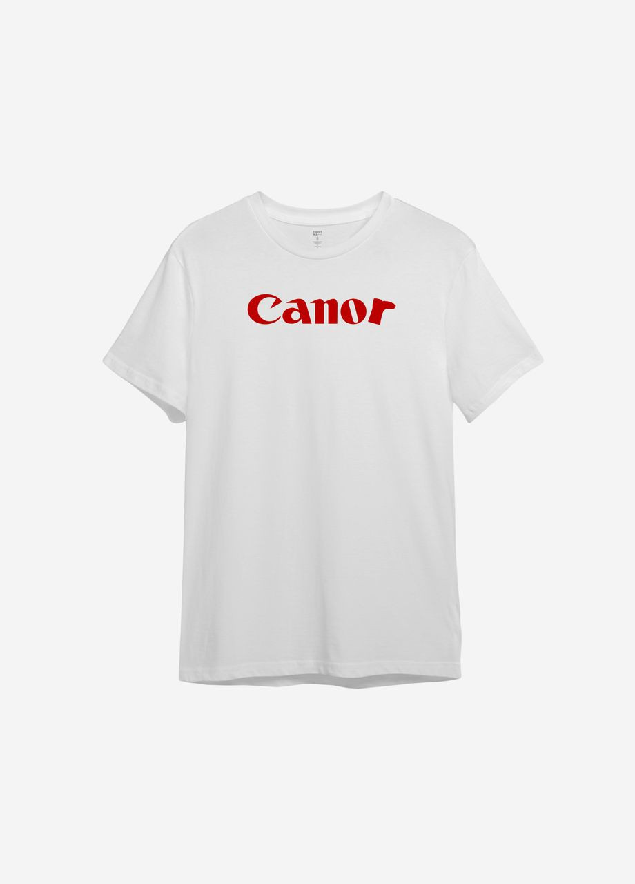 Белая всесезон футболка с принтом "canoг" ТiШОТКА