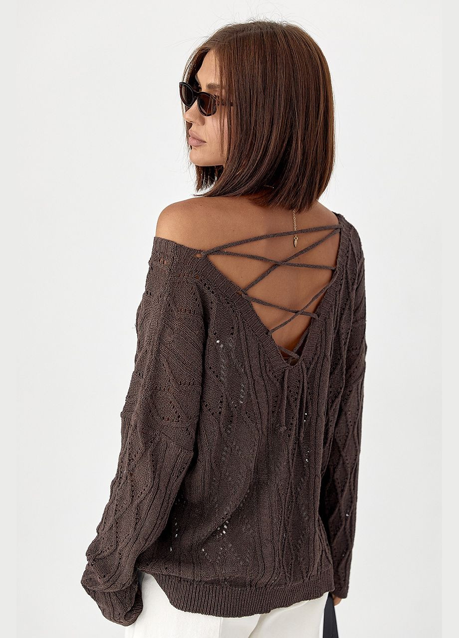 Ажурна кофта зі шнурівкою на спині Lurex (340423322)
