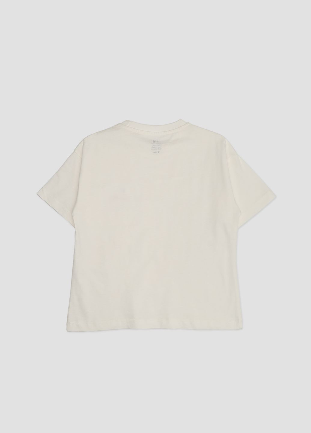 Молочная летняя футболка с коротким рукавом для девочки цвет молочный cb-00271758 Yuki