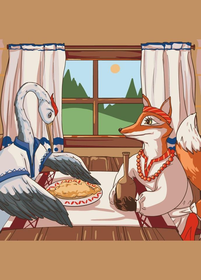 Картина по номерам "Лисичка и журавль" 15101-AC 40x40 см No Brand (330606222)