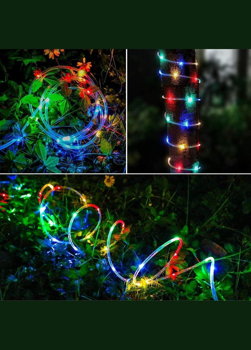 Уличная гирлянда Трубка на солнечной батарее 12 метров 100 LED RGB No Brand (315439990)