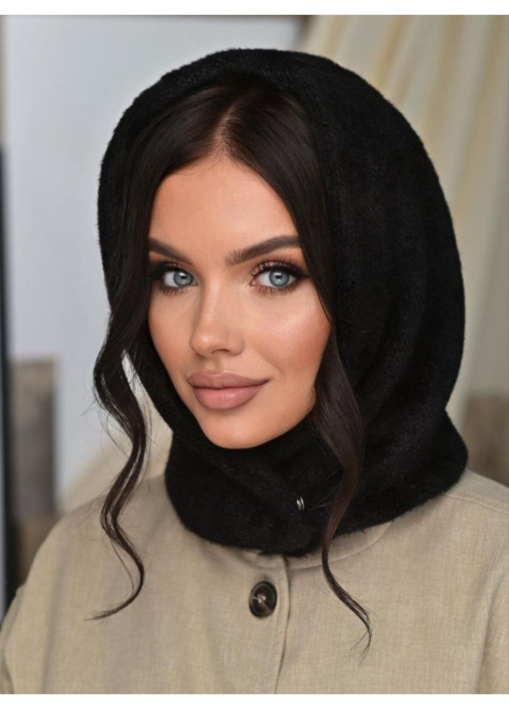 Женский капор Celina из экомеха черный No Brand (367581252)