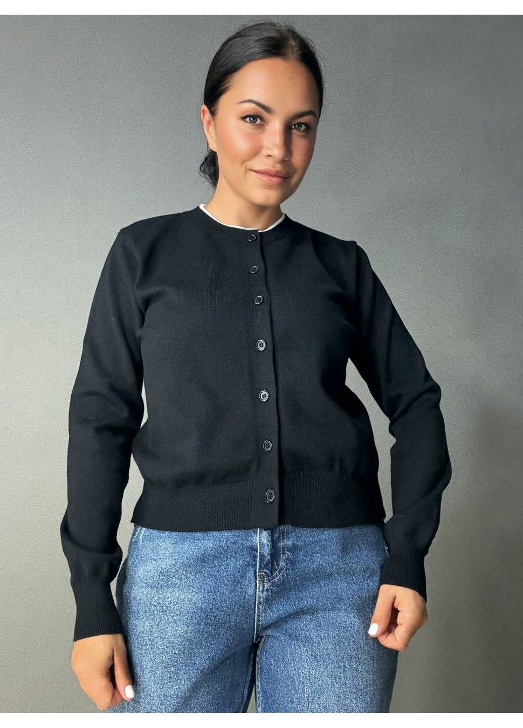 Черный демисезонный кардиган No Brand