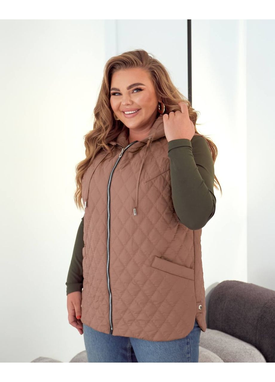 Жилет женский стёганый с капюшоном No Brand (361221228)