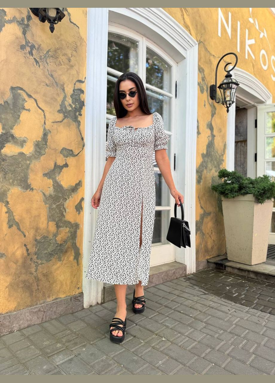 Белое праздничный, деловое, повседневный, кэжуал, вечернее платье женское No Brand однотонное