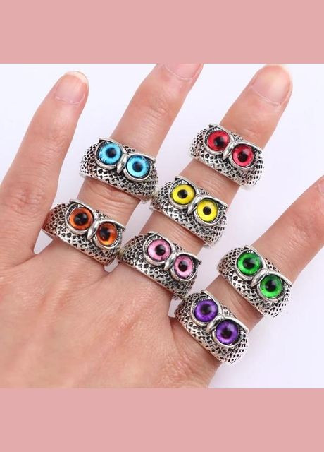 Веселые красивые кольца для девушки в виде забавной совы регулируемые кольца сова на выбор 1 шт р регулируемый Fashion Jewelry (285814482)