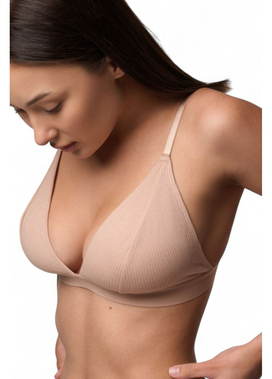 Бежевий бюстгальтер-топ бавовняний трикутної форми l1530a selena Luna бавовна