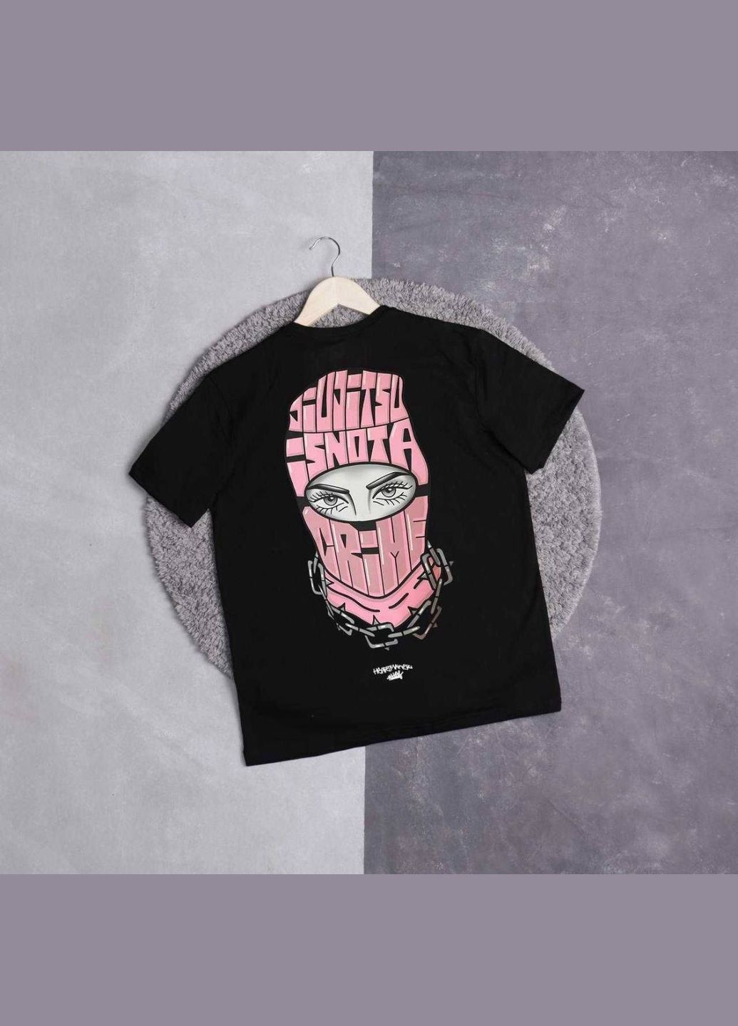 Біла чоловіча футболка чорна з переднім принтом в стилі guess No Brand