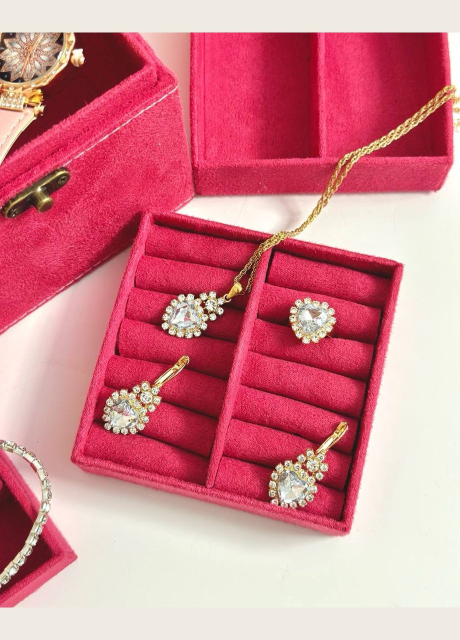 Детский набор украшений 769-26 зеркальце, украшения, часы, в чемодане Малиновый Fun Game (327217379)