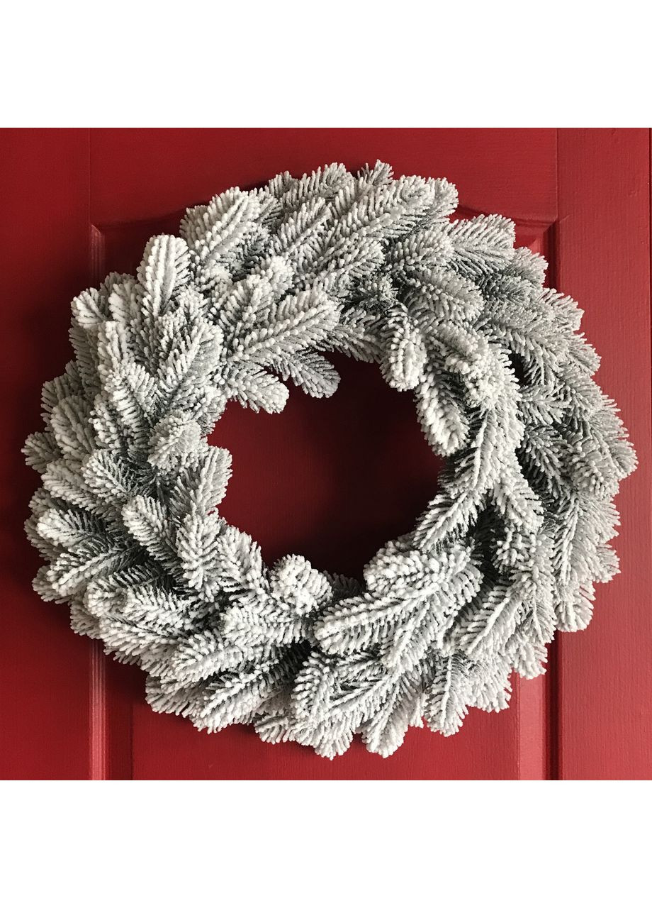 Вінок хвойний різдвяний Lux литий d-60 см засніжений HVOYA (370161778)