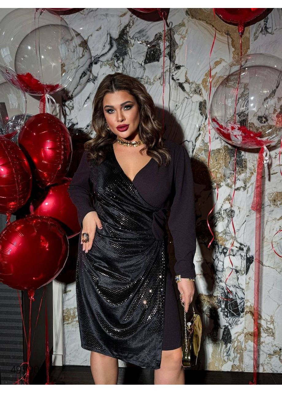 Коричневое вечернее вечернее платье с бархатной вставкой Byron однотонное