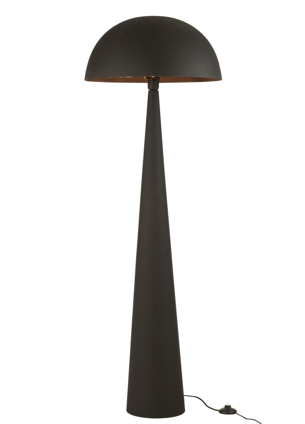 Лампа напольная металлическая черного матового цвета в форме гриба высота 148 см (33158) J-Line (362457280)