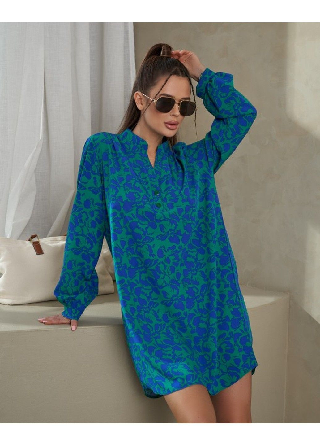 Синее повседневный платья 14478 синий ISSA PLUS