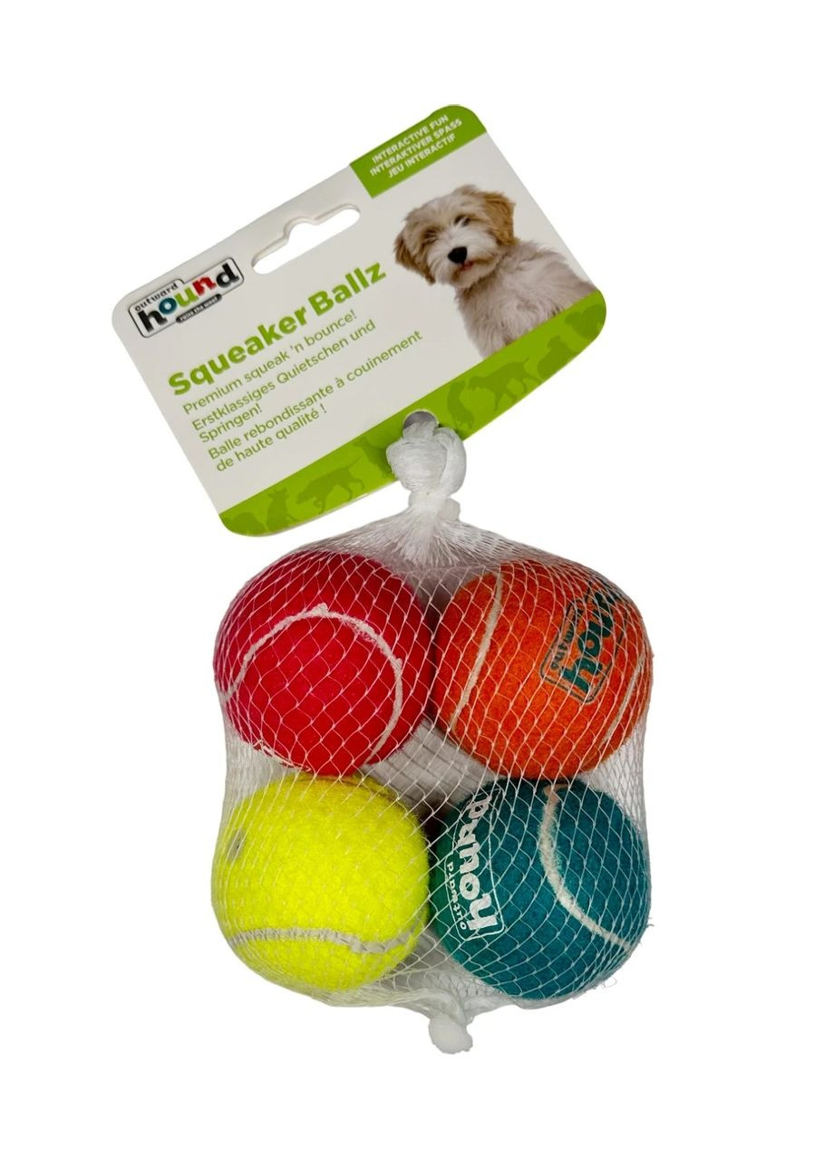 Игрушка-пищалка Squeaker Ballz 4 шт, для собак, 3,8 см Outward Hound (363453034)